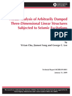 Modal Analysis of Arbitrarily Damped Three-Dimensional Linear Structures Subjected To Seismic Excitations