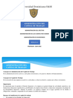 Universidad Dominicana O&M: Administración Del Capital de Trabajo