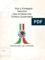 Política Estrategia Turístico Sustentable: Nacional para Desarrollo