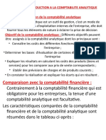 Chapitre I: Introduction A La Comptabilite Analytique Définition de La Comptabilité Analytique