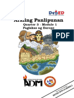 Araling Panlipunan: Quarter 3 - Module 1 Paglakas NG Europe