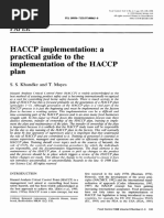 HACCP Implementation: A Practical Guide To The Implementation of The HACCP Plan