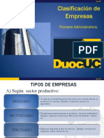 Clasificación de Empresas: Procesos Administrativos