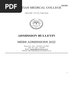 MBBS Admission Bulletin 2022