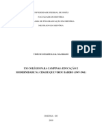 Universidade Federal de Goiás Faculdade de História Programa de Pós-Graduação em História Mestrado em História