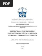 Diseño Urbano Y Paisajístico de Un Sistema de Parque Y Áreas Verdes para El Cantón de San Miguel de Los Bancos