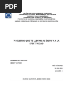 7 Hábitos Que Te Llevan Al Éxito Y A La Efectividad: Nombre Del Docente Lescey Muñoz Inés Sánchez 30.898.804 Sección 2