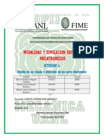 Modalidad Y Simulacion Sistemas Mecatronicos: Actividad 1. Diseño de Un Chasis y Dirección de Un Carro Electronico