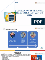 Conclusiones Reforma Tributaria (Ley 2277 de 2022) : Contabilidad Gubernamental