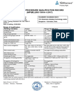 Welding Procedure Qualification Record (WPQR) (ISO 15614-1-2017)