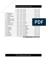 Listening and Reading Answer Sheet Cambridge IELTS 4 (Bintang Wijaya)