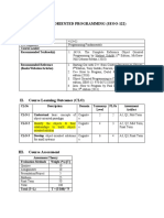 Object Oriented Programming (Seoo-122) I. Course Details