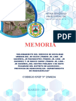 Memoria Descriptiva: MARZO - 2023