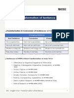 Transformation of Sentences