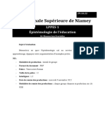 École Normale Supérieure de Niamey: Lppes 1 Épistémologie de L'éducation