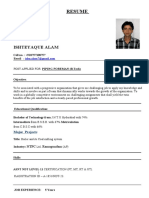 Resume: Ishteyaque Alam