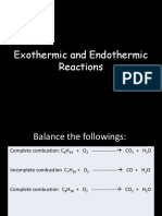 Exothermic and Endothermic Reactions