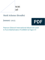 Mark Scheme (Results) January 2023: Pearson Edexcel International Advanced Level in Pure Mathematics P3 (WMA13) Paper 01