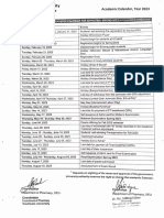 Academic Calendar For Semesteri Spring-2023: Events