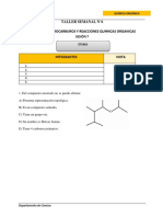 Taller Semanal N°6 Unidad 07: Hidrocarburos Y Reacciones Quimicas Organicas