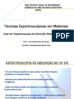 Aula 7 - Espectroscopia de Absoro Molecular No UV-Vis