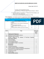 Course Outline Math-351 Numerical Methods