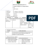 Sesión de Aprendizaje N°11: COMPETENCIA: Se Comunica Oralmente en Su Lengua Materna