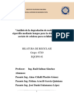 Análisis de La Degradación de Residuos de Cigarrillo Mediante Hongos para La Obtención de Acetato de Celulosa para Su Hilatura