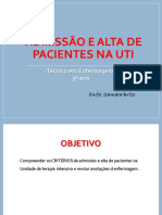 5) Admissão e Alta Na UTI