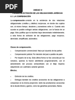 Unidad Vi Formas de Extinción de Las Obligaciones Jurídicas 6.1. La Compensación