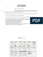 Avances Del Cumplimiento Del Plan de Recuperación