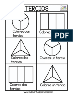 Colorea Fracciones Tercios y Cuartos