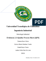 Evidencia 2.3 Quality Process Sheet