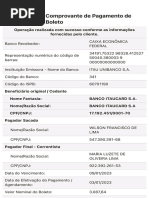 Comprovante de Pagamento de Boleto