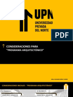 DP - Consideraciónes para Programa Arquitectónico