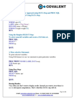 Programmatic Approach Using DATA Step and PROC SQL Creating A SAS Data Set Using DATA Step