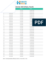 Dhaka Ramadan Calendar 2023 Hamariweb