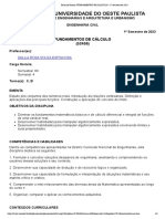 Universidade Do Oeste Paulista: Fundamentos de Cálculo (52450)