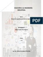 Introducción A La Ingeniería Industrial: Tema: Estructura Organizacional de Las Empresas