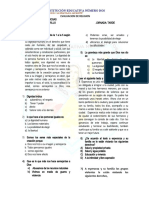 Institución Educativa Número Dos: Evaluacion de Religion