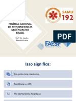 Política Nacional de Atendimento Às Urgências No Brasil: Prof Ms. Jonalba Mendes Pereira