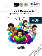 Practical Research 1: Quarter 4 - Module 23.1 Planning of Qualitative Data Collection