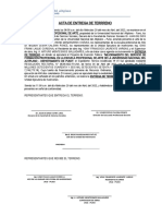 Acta de Entrega de Terrreno: Universidad Nacional Del Altiplano