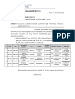 Carta #001 Solicita Contrato de Personal Técnico-Administrativo - Abril Arte