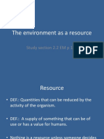 The Environment As A Resource: Study Section 2.2 EM P 131