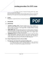 Standard Operating Procedure For EOT Crane