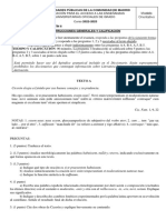 Responda A Las Preguntas de La Siguiente Forma: - : INSTRUCCIONES: Después de Leer Atentamente El Examen