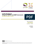 Leadership Report Using The FIRO-B and MBTI Instruments: Developed by Eugene R. Schnell