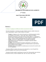 Examen Propriétés Sensorielles Des Aliments