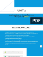 Unit 2: Law Impacting On Human Resources Management